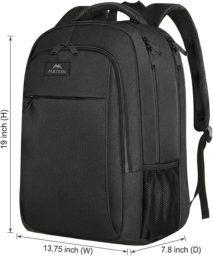 MATEIN Extra Large Backpack, 17 Inch TSA Friendly Travel Laptop Backpack | Business Work & College Bookbags, 20+ Pockets, Anti-Theft Hidden Pocket, Computer Bag, Gifts for Men & Women, Black - Image 4