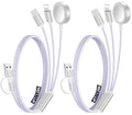 2Pack Travel Essentials for Apple Watch Charger,3-in-2 Multi Charging Cable | Cruise Vacation Camping Essentials for iPhone Charger,Type C/Lightning for iWatch,iPhone 17-12,Xbox Series X&S-4FT Purple by Accessoriesforphoneandelectricproducts