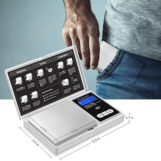 Fuzion Pocket Gram Scale - 1000g/0.1g Digital Mini Travel Food Scale | Easy of Use, LCD Display, Tare Function, 6 Modes Ounces Grains, Batteries Included - Image 5