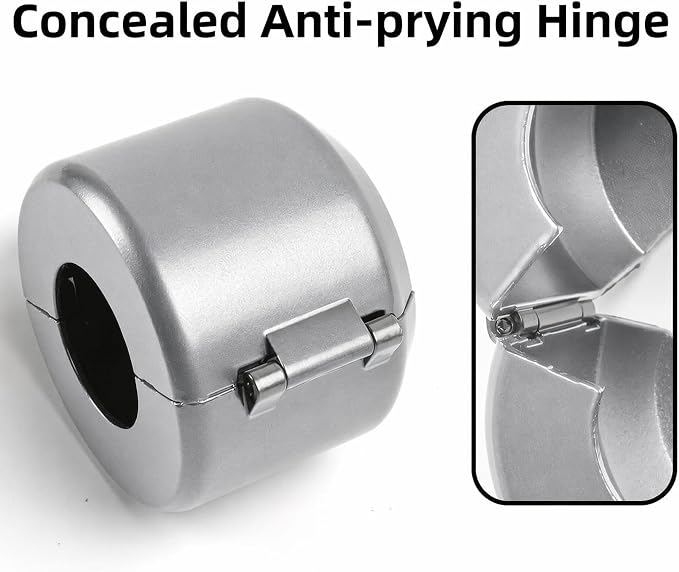 PUGED Door Knob Lockout Device Cover to Disable Doorknob/Faucet/Water Valve Hose Lock Door Handle Temporary Lock for Bedroom Door from Outside Door Handle Without Drilling (2, Silver) - Image 5