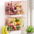 Pink Magnetic Shelf for Fridge, 2 Set Magnetic Fruit Baskets for Refrigerator Magnet Shelves, Potato and Onion Storage Bins, Magnet Holder Wire Basket for Laundry Room Pantry Kitchen Organizer by YIWANFW