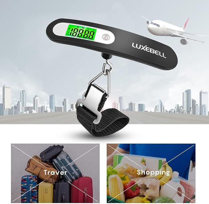 Digital Luggage Scale Vacation Travel Essentials Accessories Gifts for Traveler Portable Suitcase Handheld Weight Scale 110 lbs Hanging Baggage Travel Must Haves - Image 6