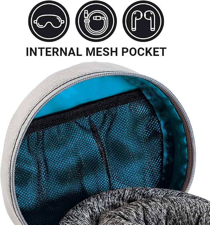 Universal Travel Pillow Packer, Compatible with Most U-Shaped Memory Foam Neck Pillows, Roll to Fit, Perfect for Airplane, Bus, Car, and Train Journey, Travel Essentials, Blue - Image 6
