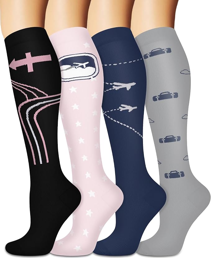 Sooverki Compression Socks for Women and Men Circulation (3/4 Pairs) is Best Support for Running Athletic Cycling Hiking by Sooverki