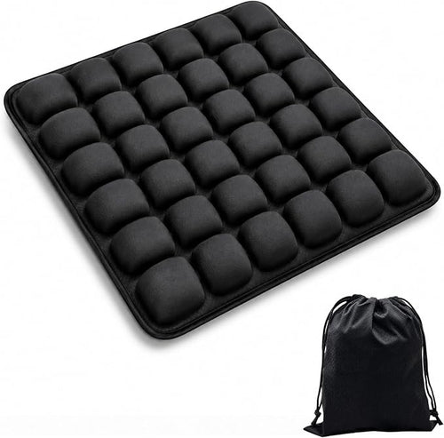 Airplane Seat Cushion, Inflatable Travel Cushion for Long Flights | with Hand Pump, Washable Stretch Fabric and TPU, for Air Travel, Car, Office Chair and Wheelchair, 16 x 18 in by Unknown