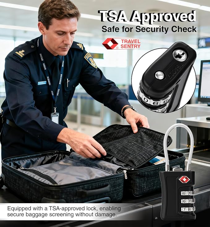 TSA Locks for Luggage, 3 Digit Combination, Suitcase Locks TSA Approved, Easy Read Dials, Luggage Locks for Suitcase, Toolbox, Backpack, Bag, Gym Locker - Image 2