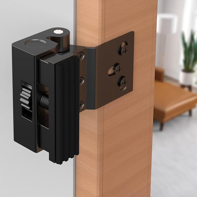 Upgraded Portable Door Lock for Travel & Home - No Drill Anti-Kick Door Reinforcement Lock with 800lbs Strength, Fits Inward Swing Doors, Black by Unknown