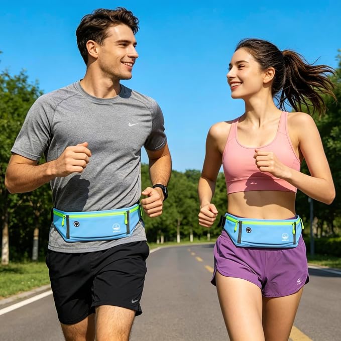 Running Belt Slim Fanny Pack Jogging Pouch Phone Holder Waist Pack - Blue - Image 7