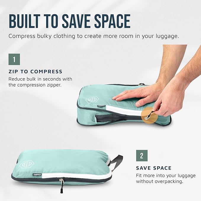 TRIPPED Travel Gear Large Compression Packing Cubes 7-Piece Set for Travel - Image 5