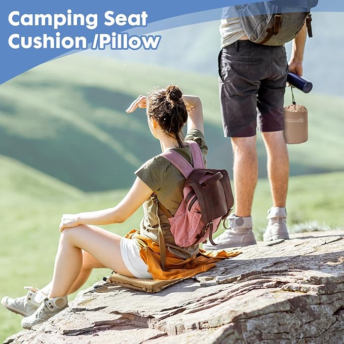 Airplane Travel Seat Cushion, 1, Khaki | Inflatable seat cushion for stadium, camping,outdoors.Sondur travel cushion for airplane - Image 9