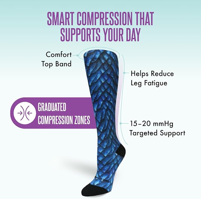 Crazy Compression Socks, Comfortable Support Socks for Recovery, Travel, Hiking, and Long-Hour Comfort w/Fun Designs - Image 3