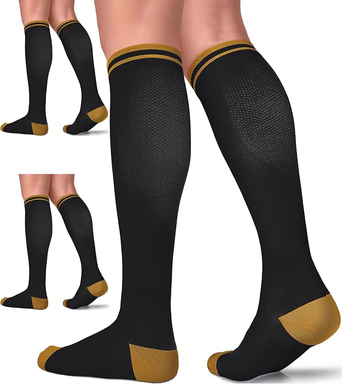 FuelMeFoot 3 Pack Copper Compression Socks - Compression Socks Women & Men Circulation - Best for Medical,Running,Athletic by FuelMeFoot