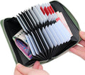 RFID Blocking 24 Slot Credit Card Holder Wallet Real Leather Multi Card Organizer Wallet with Zipper by boshiho
