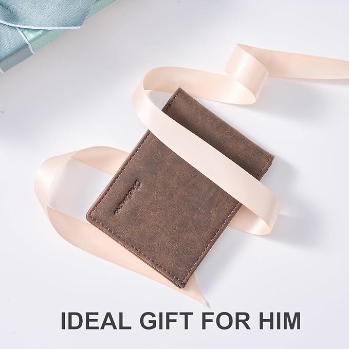 Chelmon Slim Wallet for Men ID Window with RFID Blocking Front Pocket Minimalist Bifold Bussiness Card Holder Gift for Men, CH Coffee - Image 7