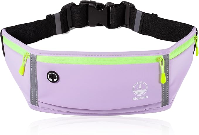 Running Belt Slim Fanny Pack Jogging Pouch Phone Holder Waist Pack - Purple - Image 2