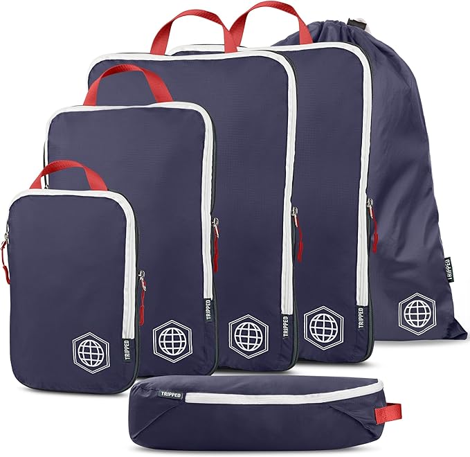 TRIPPED Travel Gear Extra Large Compression Packing Cubes 6-Piece Set by TRIPPEDTravelGear
