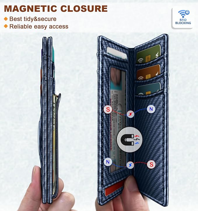 BULLIANT Magnetic Slim Leather Airtag Wallet Money Clip For Men 12Cards | RFID Blocking | Easy Access | Gift Boxed | Pocket Fit - Image 2