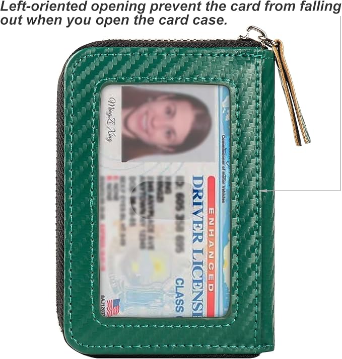 Credit Card Wallet, RFID Card Case Wallet, Zipper Card Cases Holder for Men Women, RFID Blocking, KeyChain Wallet, Compact Size Card Organizer Case for Women - Image 3