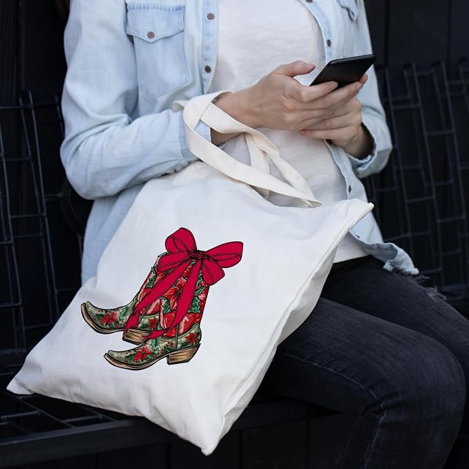 JINYO Preppy Canvas Tote Bag, Inspirational Tote Bags for Women - Image 3