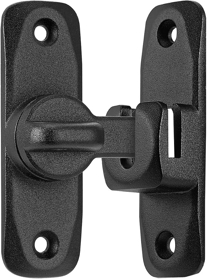2 Packs Matte Black Barn Door Latches,90/180 Degree Gate Lock_B | Zinc Alloy Right Angle Door Lock Latch,Flip Gate Latches,Sliding Door Latch Lock,for Cabinets,Fence Gates,Pet Cage - Image 7