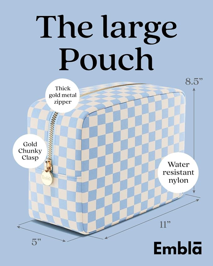 Makeup Bag for Women, Travel Cosmetic Organizer, Waterproof Toiletry Pouch | Large Nylon Cosmetic Bag with Zipper, Water-Resistant Beauty Pouch for Purse, Travel Essentials, Make up Case - Image 2