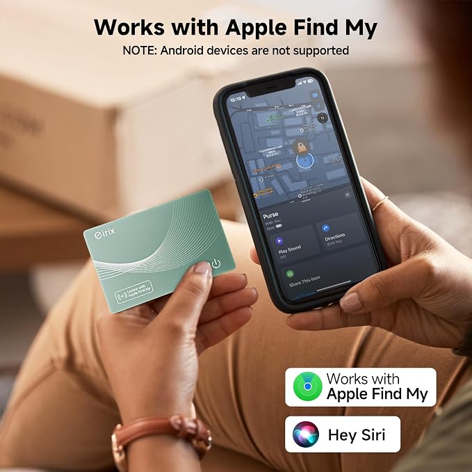 2026 [Apple MFi Certified] (iOS Only) Wallet Tracker Card, Rechargeable Thin Finder, Works with Apple Find My (iOS Only), Item Locator for Luggage Tags, Passports, Phone (Green, 1 Pack) - Image 2
