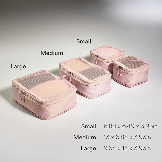 ANTLER - Compression Packing Cubes for Travel, Luggage Organiser for Suitcases or Bags, Travel Accessories, Set of 4, Moorland Pink - Image 3