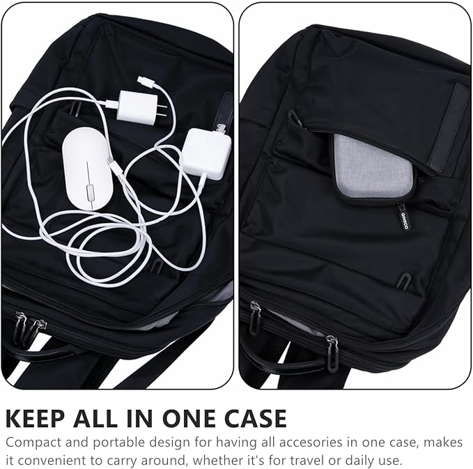 Ginsco Hard Shell Protection Case Electronic Accessories Organizer Pouch for MacBook Air/pro Adapter Chargers Cables Power Bank, for Sandisk Portable SSD Flash Disk SD Card,Compact Travel Tech Case - Image 3