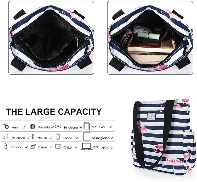 KAMO Floral Tote Bag - Waterproof Lightweight Handbags Travel Shoulder Bag for Hiking Yoga Gym Swimming Travel Beach - Image 5