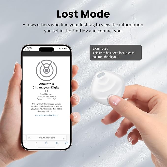 Air Tracker Tags-4 Pack, Smart Bluetooth Tracker Works with Apple Find My (iOS Only), Tracking Tag with Lanyard, Item Finder for Luggage, Key, Suitcases, Replaceable Battery(Not for Android Devices) - Image 5