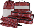 U+U 5 Set Packing Cubes, Travel Organizers with Shoe Bag (Burgundy) | Ultralight Design & Easy Travel Organization by UU