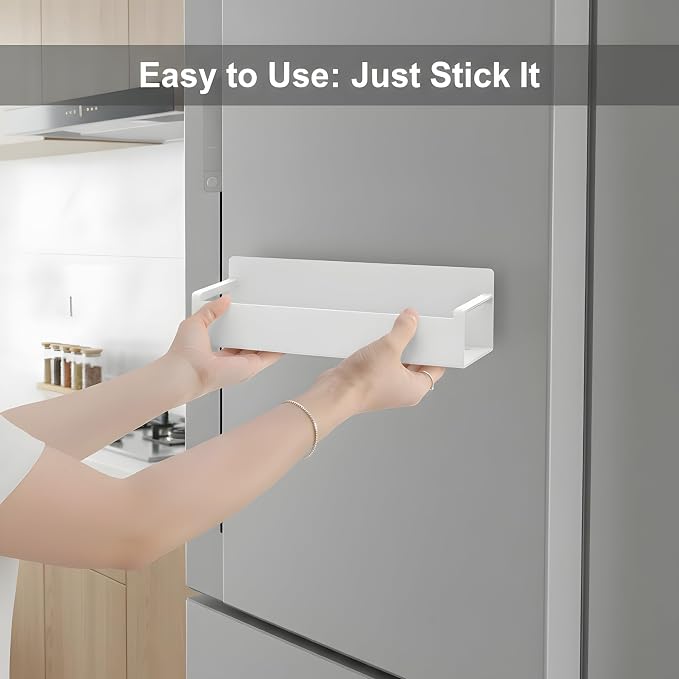 MGY 3Pack Magnetic Baby Bottle Organizer for Refrigerator,Space-Saving Storage for Baby Bottles, Metal Shelf with 4 Hooks,Station Organizer for Bottles - Image 7