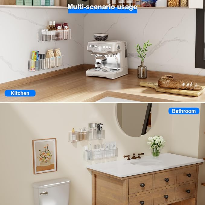 MUSTORN 2 Pack Adhesive Cabinet Door Organizer, Lid Organizers Inside Cabinet Spice Rack Food Container/Tumbler Lids Holders for Kitchen & Bathroom Wall Mounted(Acrylic) - Image 8