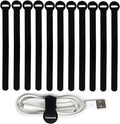 200PCS Reusable Cable Ties, 8-Inch Multi-Purpose Cable management Hook & Loop Cable Straps Wire Ties, Adjustable Fastening Cord Organizer, Cord Organizer for Home, Office and Data Centers,Black. by HAVEMETD
