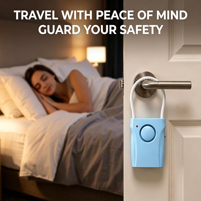 2 Pack Door Handle Alarm with Vibration Sensor | 120dB Siren, 3 Sensitivity Levels, Chime/Doorbell Mode, Portable Security for Travel, Hotel, Home, Apartment, Dorm - Image 5