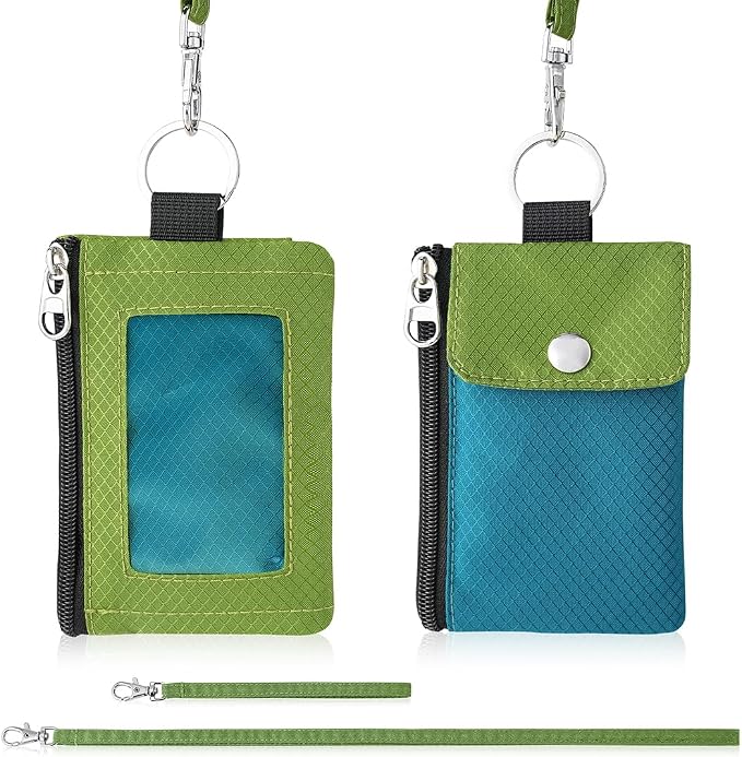 Artpaxy Minimalist Wallet For Mens Womens, Keychain RFID Blocking Zipper Small Wallet with ID Window 2 Lanyards,Water Resistant Travel Cash Card Coin Case Boys Girls - Image 7