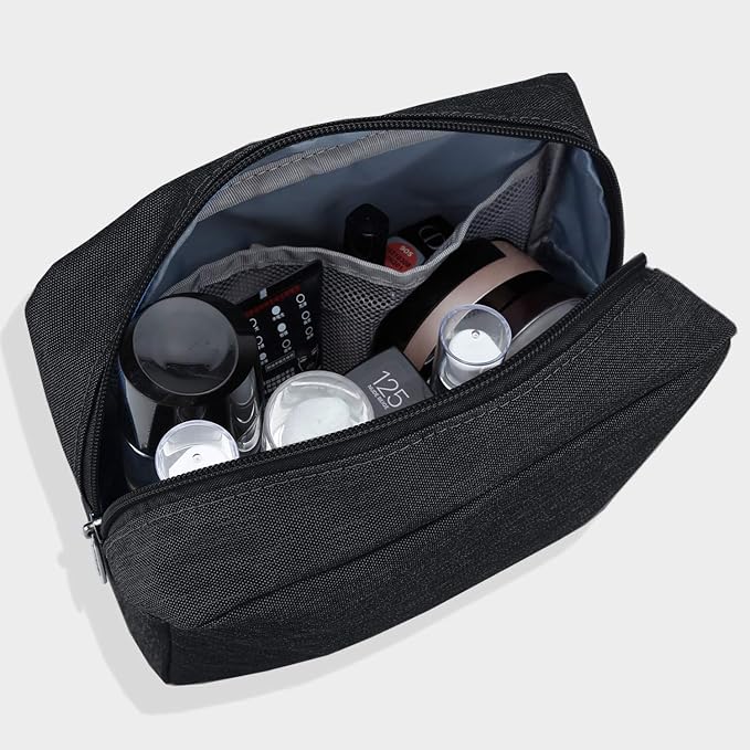 E-Tree Makeup Bag, Big Travel Make up Pouch, Zipper Large Cosmetic Brush Skin Care Case, Toiletry Bags for Traveling Women Man,Tech Electronic Organizer,Small Canvas Storage for Personal Items,Black - Image 6