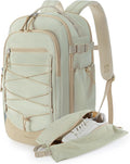 BAGSMART Carry On Travel Backpack, 17 Inch Large Travel backpack Carry On Flight Approved, Anti-theft Personal Item Backpack Travel Bag With Shoe Bag, 30L Water Resistant Casual Daypack, Beige by BAGSMART