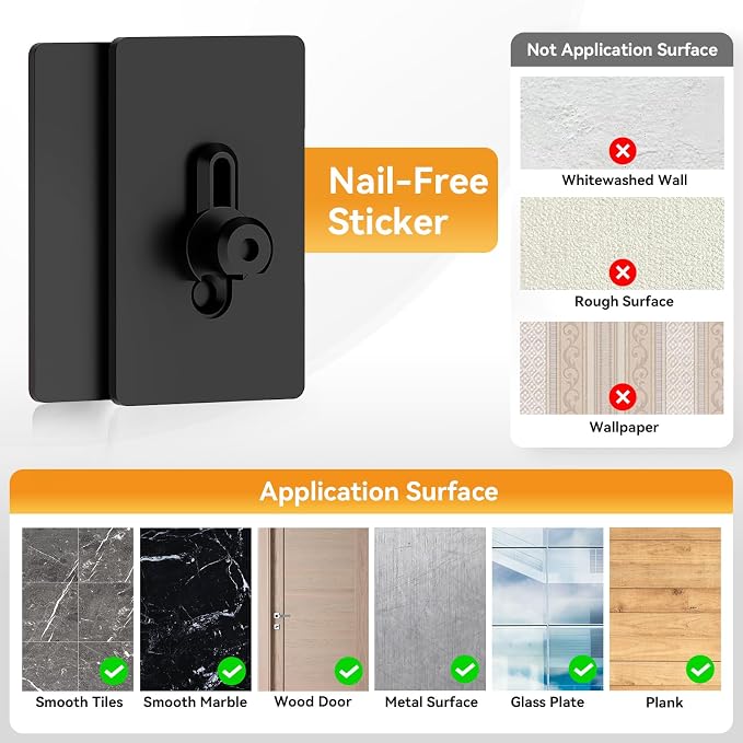 3 Pack Wall Mounted Shoe Rack, No Drill Adhesive & Screw 2-in-1 Holds 12 Pairs, Space-Saving Vertical Storage for Entryway, Bathroom & Kitchen, Renter Friendly Fits Tile Marble Glass Wood Wall (Black) - Image 4