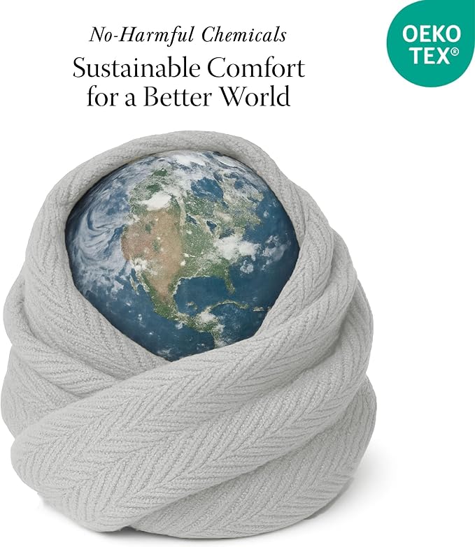 Threadmill Luxury Cotton Blankets for Queen Size Bed | All-Season 100% Cotton Queen Size Blanket | Herringbone Cozy, Soft Breathable Fall Thermal Blanket fits Full Size Bed | Light Grey | 100% Cotton, Herringbone Pattern, 350 GSM, 90x92 in, Breathable,... - Image 6