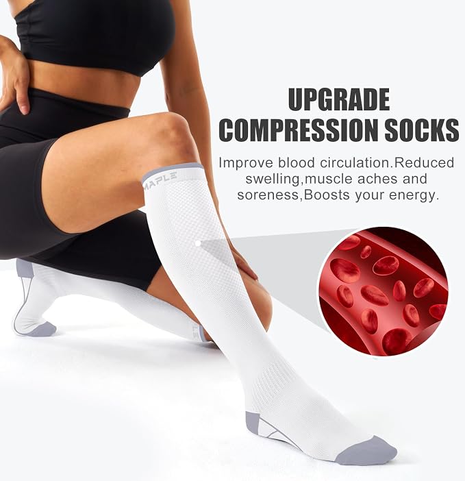 4 Pairs Compression Socks for Women and Men-Circulation Best Support Socks for Running,Athletic,Cycling - Image 3
