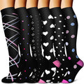 Copper Compression Socks for Women & Men (6 pairs) - Best Support for Nurses, Running, Hiking, Recovery by BLUEENJOY