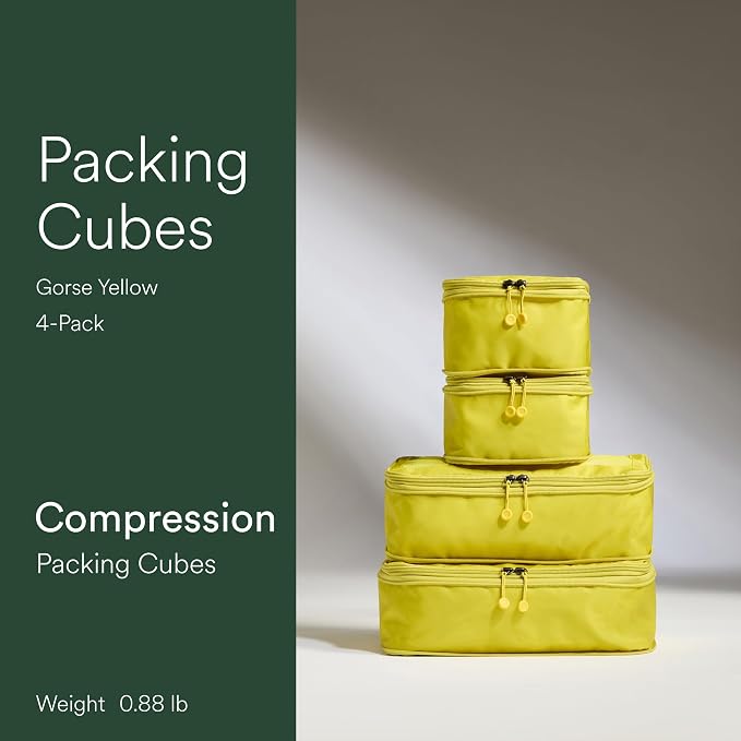 ANTLER - Compression Packing Cubes for Travel, Luggage Organiser for Suitcases or Bags, Travel Accessories, Set of 4, Gorse Yellow - Image 2