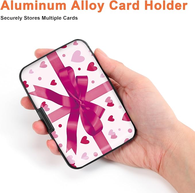 Mayski Credit Card Holder for Women RFID Blocking Wallet, Heartfelt Gift | Card Wallets for Women Small Mini Business Metal Accordion Aluminum Alloy Hard Case for Men - Image 3