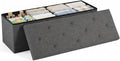 DUMOS 43 Inch Folding Storage Ottoman Bench, Large Ottoman with Storage | Storage Chest with Thicker Foam Padded Seat, End of Bed Foot Rest Stool for Bedroom Living Room Entryway, Load 660 lbs, Grey by DumosLifestyle