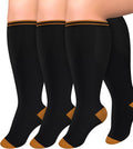 Diu Life 3 Pairs Plus Size Compression Socks for Women and Men Wide Calf Extra Knee High Support for Circulation by DiuLife