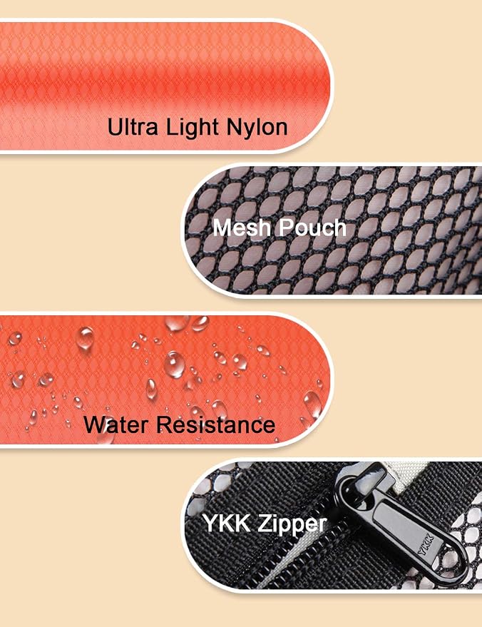 GOX Travel Small Toiletry Bag for Men Nylon Dopp Kit Medicine Bag Travel Organizer Pouch Shave Kits for Teens Toiletry Essentials Bathroom Compact (Orange, 7.9 * 3.7 * 2 Inches) - Image 9