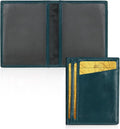 Unaone Slim Minimalist Wallet - Premium Leather RFID Blocking Front Pocket Wallets with 8 Card Slots and 2 ID Window, Drak Green by Unaone