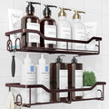 Kitsure Shower Caddy, Adhesive Shower Organizer, Large, Brown | Stainless Steel Shelf for Inside Shower, No Drill Bathroom Organizers and Storage, Home Decor Accessories by Kitsure