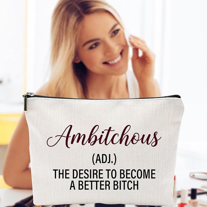 ZUYUROU Funny Makeup Bag Bail Money Novelty Cosmetic Pouch Travel Toiletry Case Organizer Humorous Gift for Women Friend Birthday Bachelorette Party Canvas Double Sided Print Zipper - Image 5